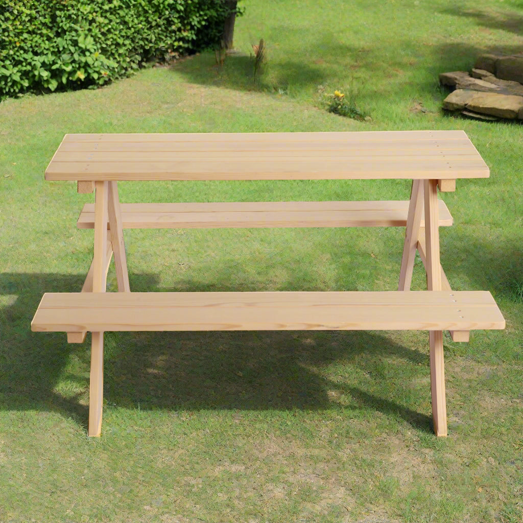 Kub Kids 3-in-1 Wooden Picnic Table With Removable Trays