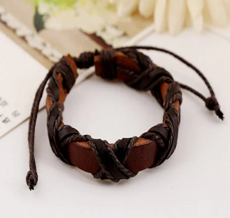 Asgard Leather Nordic Bracelet – Adjustable Viking Arm Band