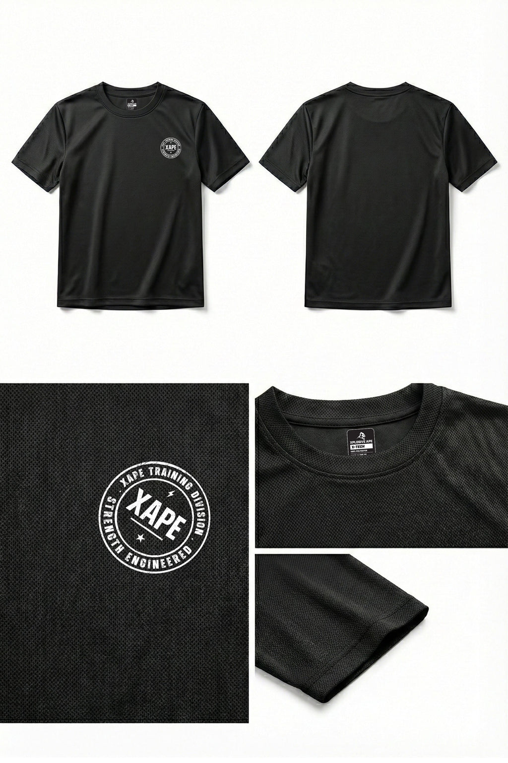XAPE Classic Badge Logo X Tech Tee - Black