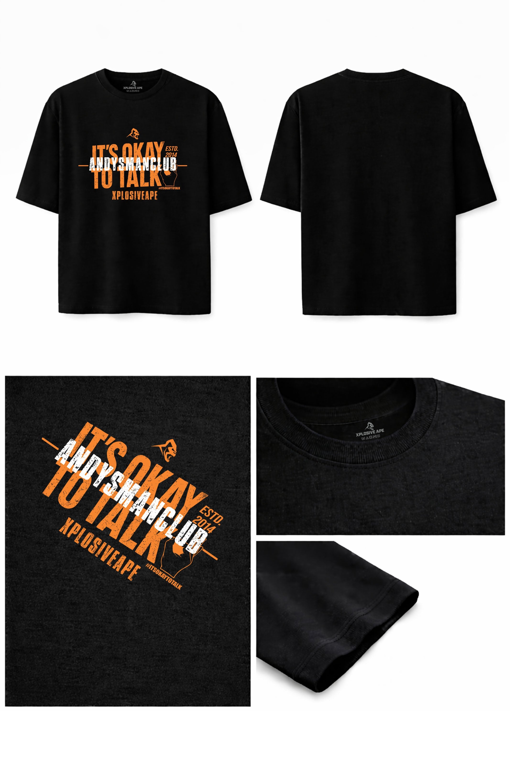 XAPE X AMC It's Okay To Talk V2 Oversized Tee - Black