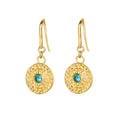 Laura Ashley Leaf Border Drop Earrings – Yellow Gold Plated Brass
