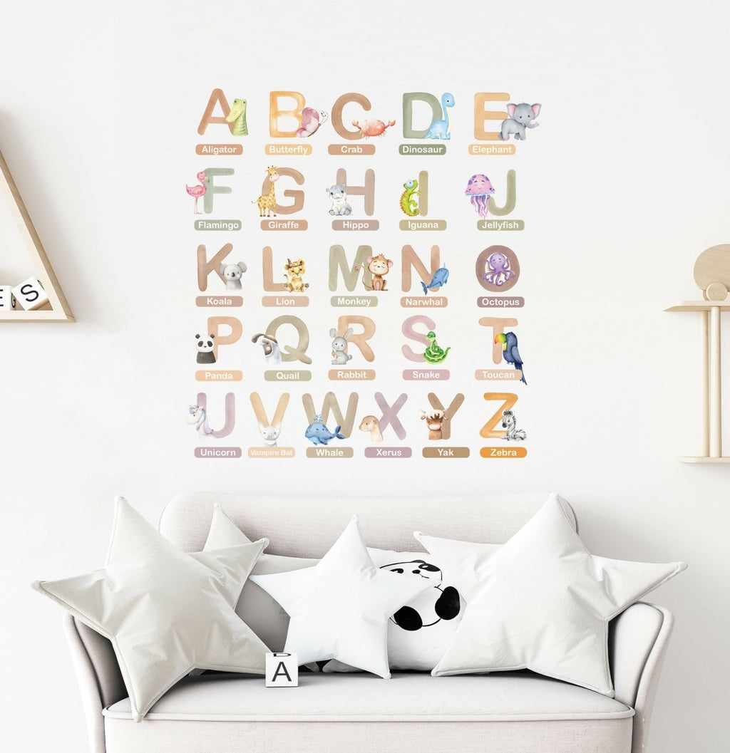 Live Vida Alphabet Wall Stickers with Animal Figures 26 pcs