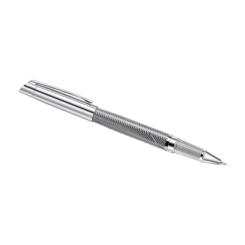 Fred Bennett Stainless Steel Ballpoint Pen in Leather Gift Case