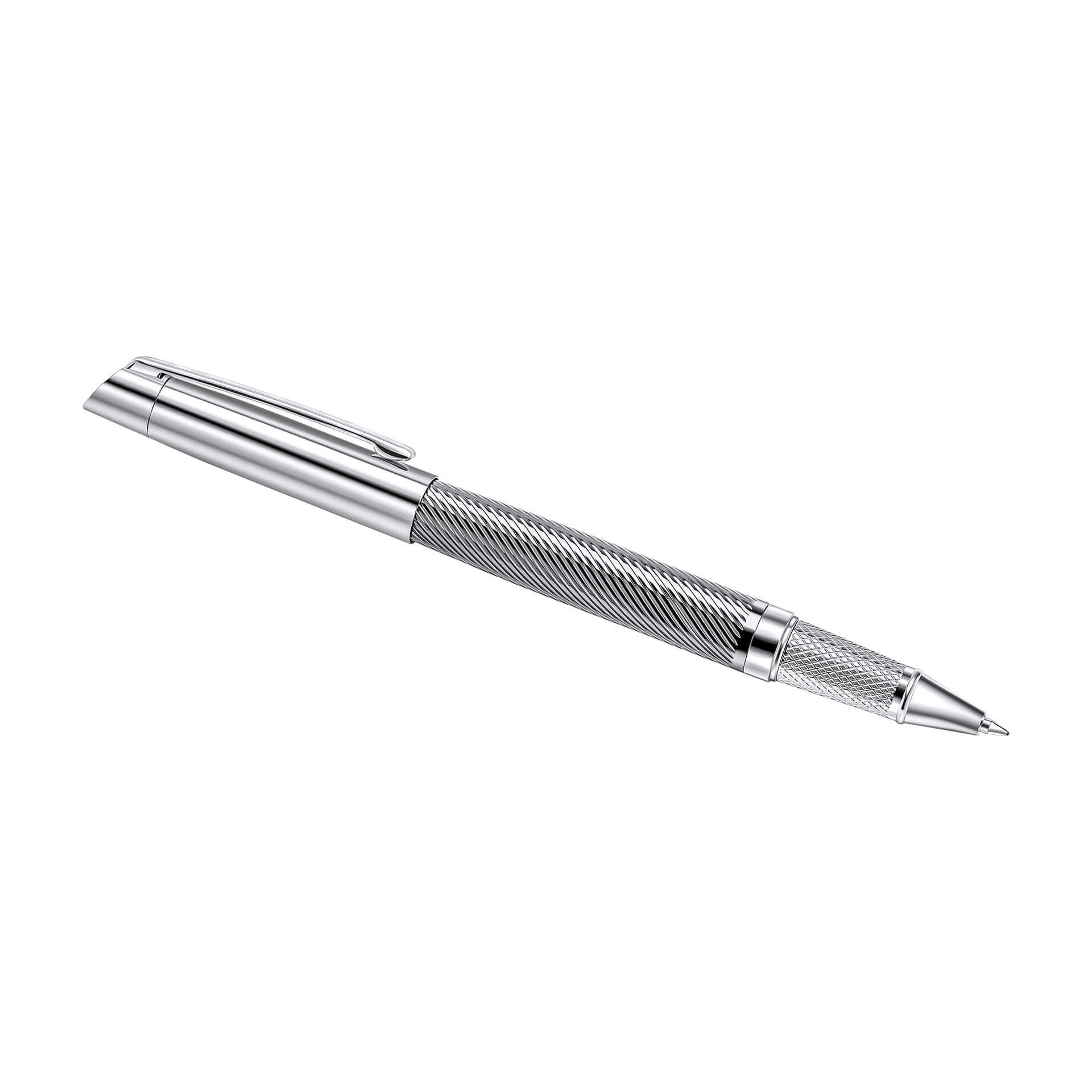 Fred Bennett Stainless Steel Ballpoint Pen in Leather Gift Case