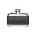 Gecko Jewellery Retail – Black Leather & Stainless Steel 3oz Hip Flask