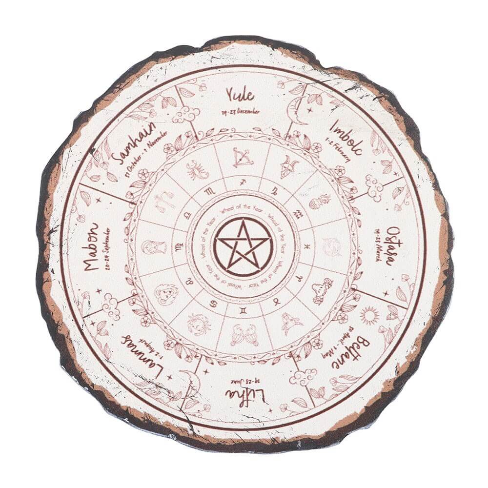 Wheel of the Year Coaster Set | Kate's Clothing Wood Slice Coasters