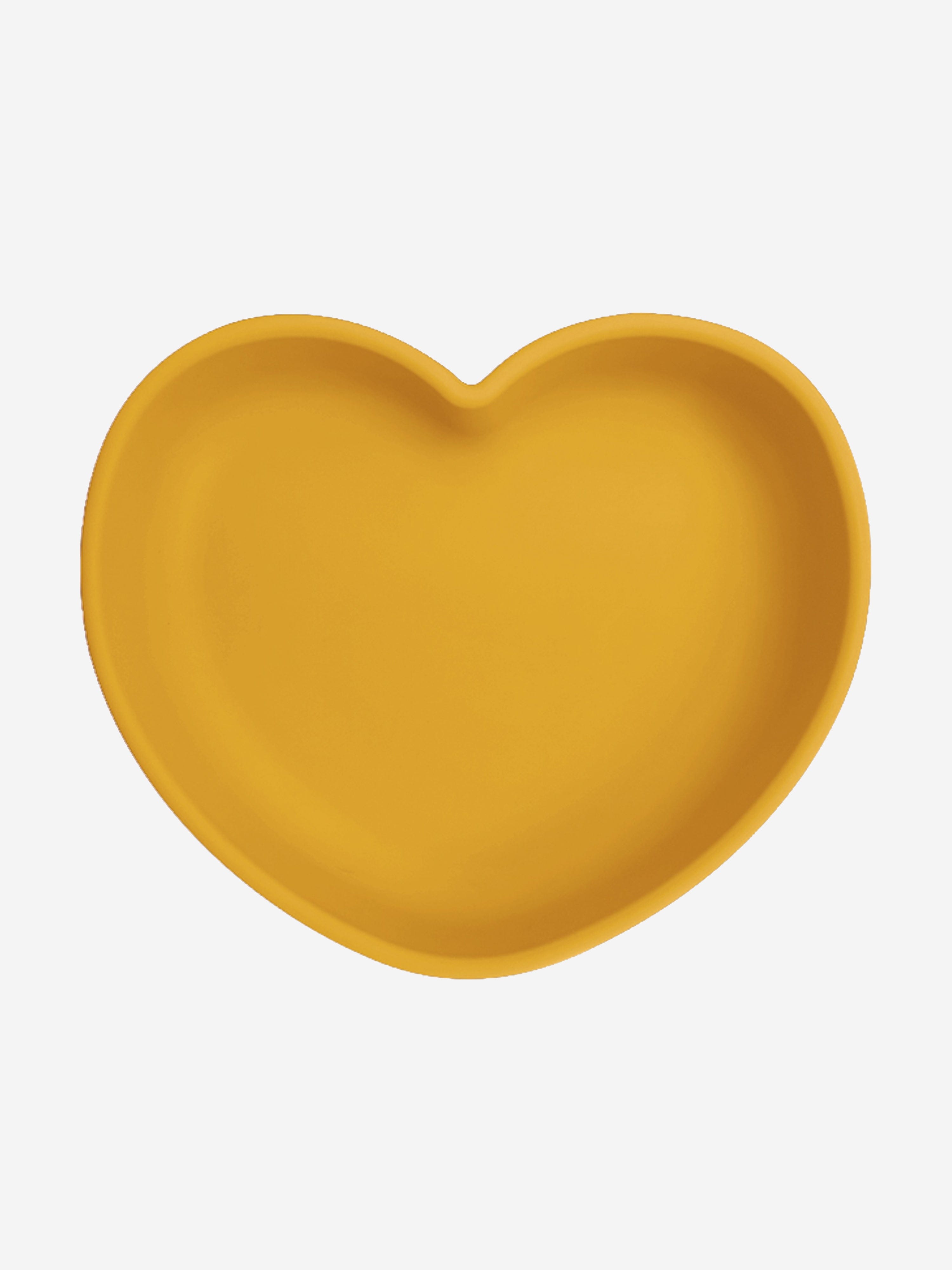 Bloom Bambini Silicone Heart Shaped Suction Plate in Yellow | BPA-Free