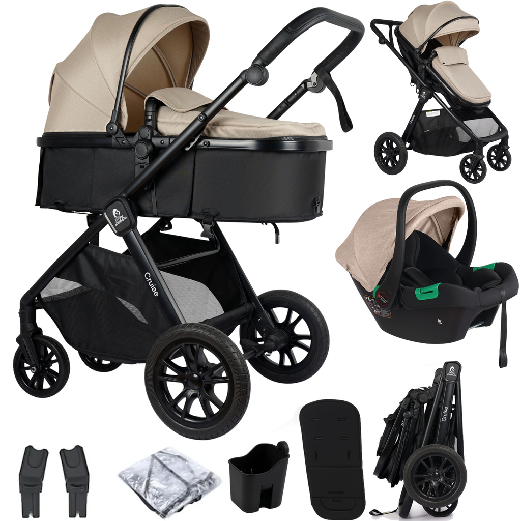 For Your Little One Cruise 3-in-1 Travel System with R129 Car Seat – Dune Beige