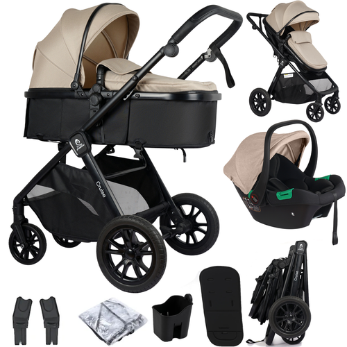 For Your Little One Cruise 3-in-1 Travel System with R129 Car Seat – Dune Beige