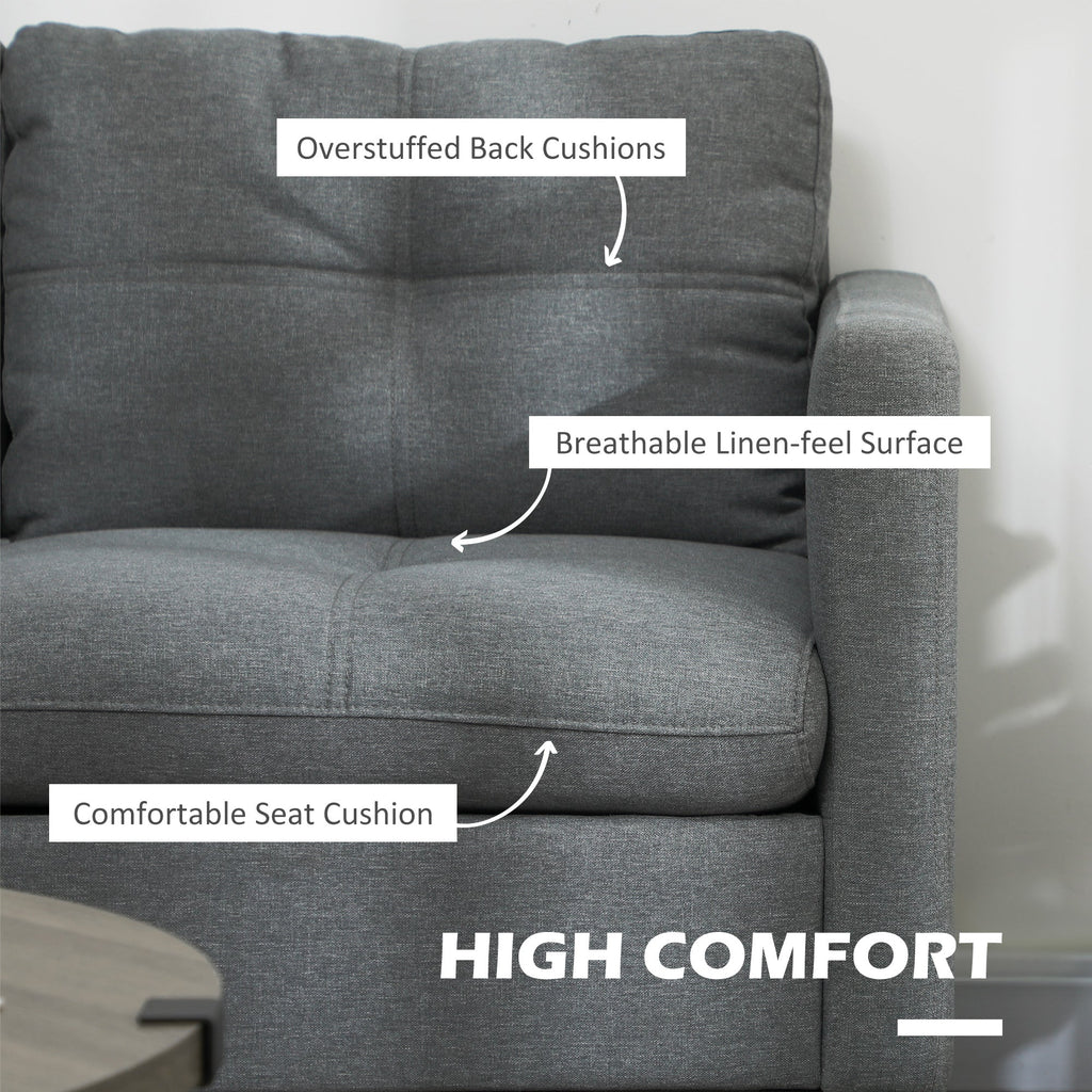 HOMCOM Modern 2 Seater Sofa – Upholstered Loveseat for Living Room