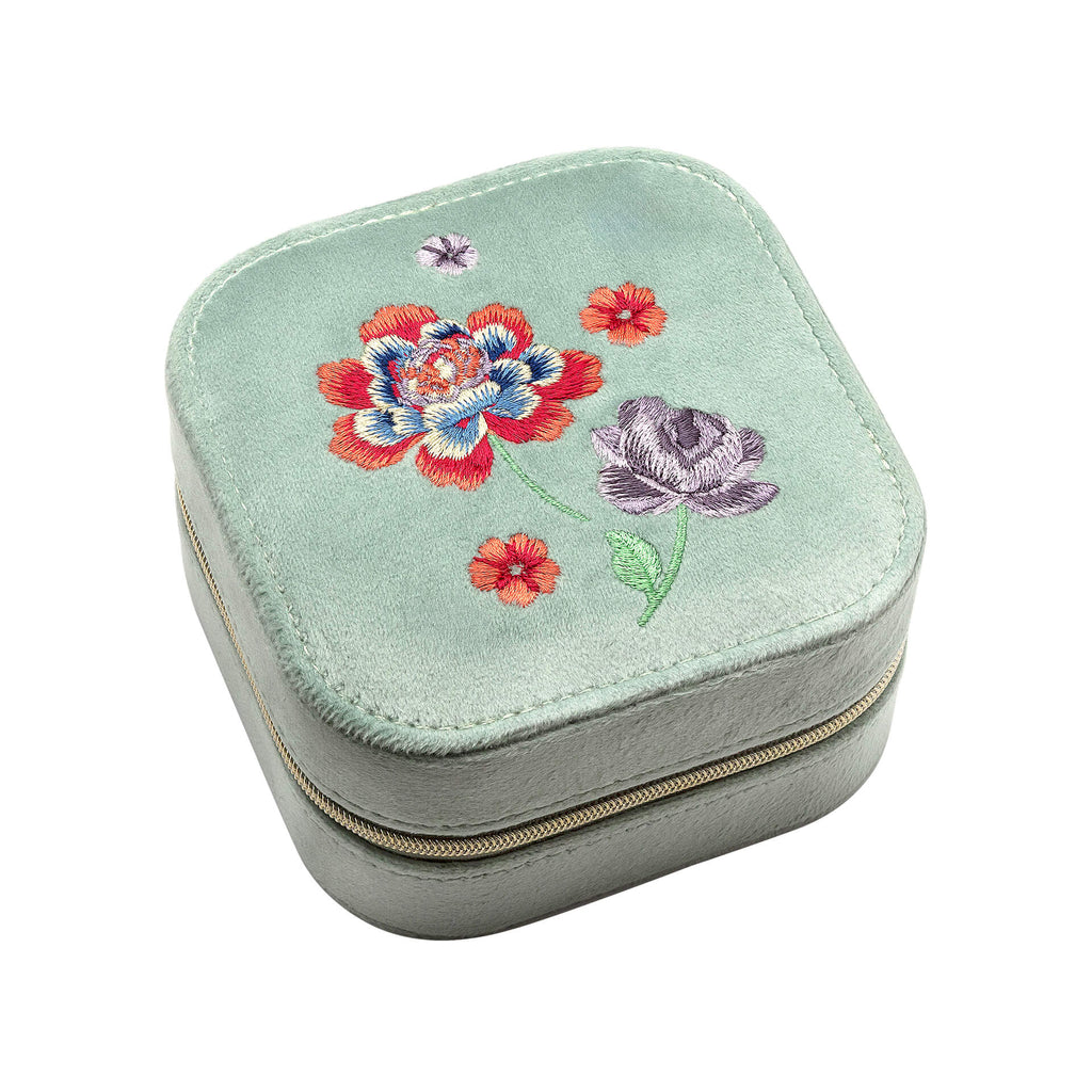 Laura Ashley Elveden Embroidered Jewellery Box | Floral Storage Case