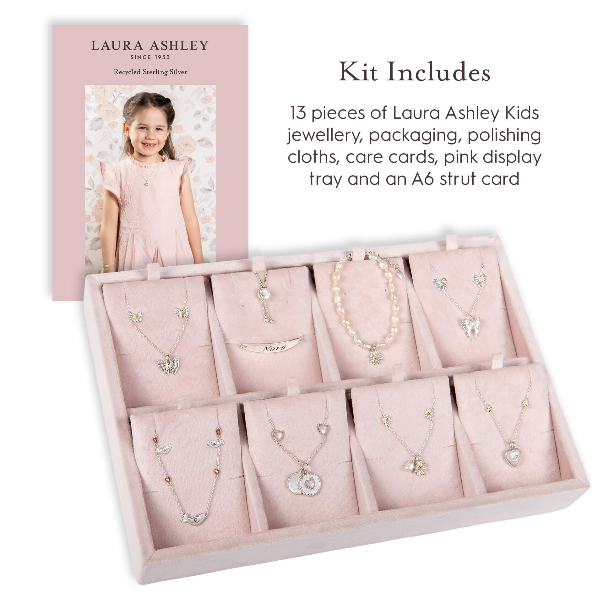 Laura Ashley Kids Jewellery Kit – 13 Piece Recycled Sterling Silver Set