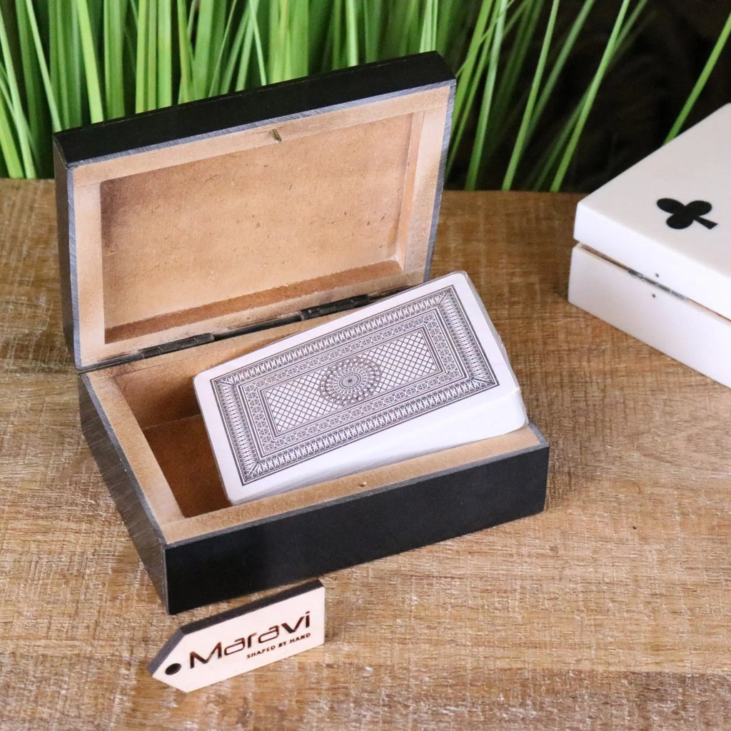 Zarita Luxury Playing Card Box Black and White