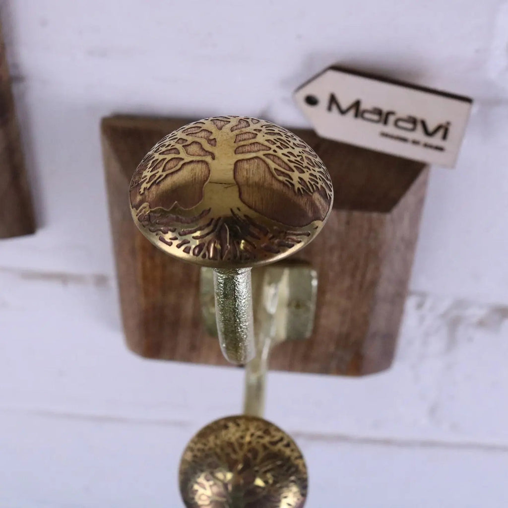 Zerika Antique Gold Coat Hooks Set of 2