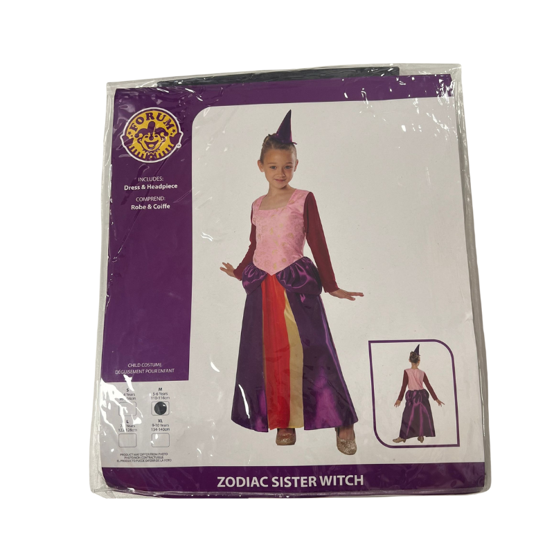 PoundFun Zodiac Sister Witch Girls Halloween Costume - Ages 5-6 Years