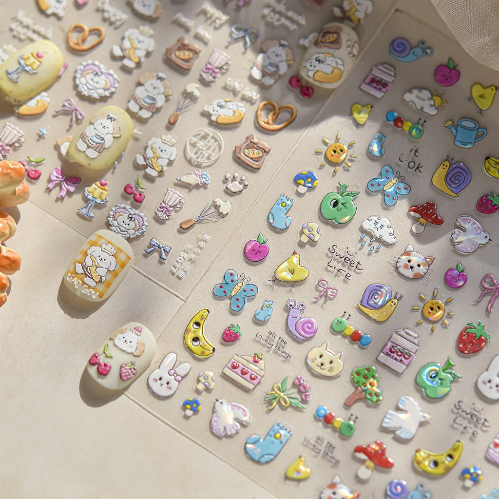 LuLuFun Studio Lovely Zoo Nail Deco Stickers – Ultra-Thin DIY Nail Art