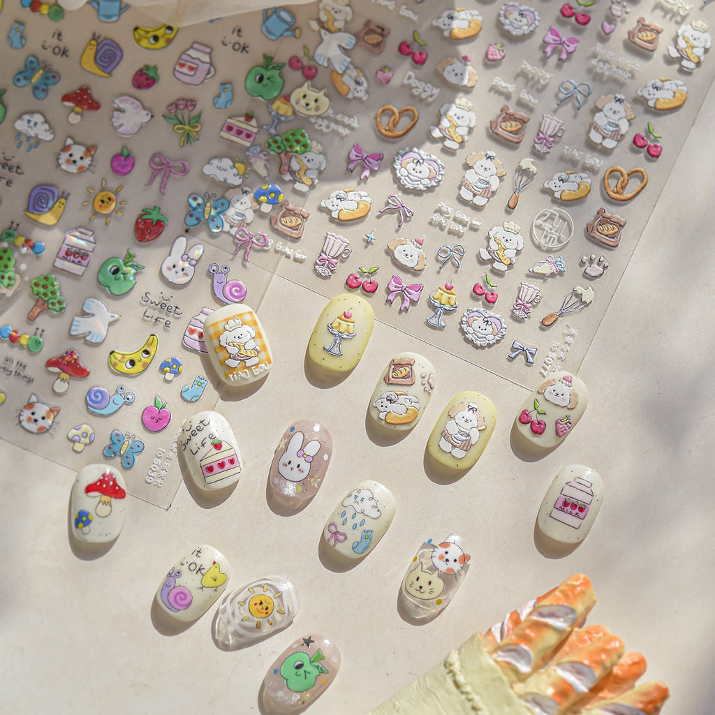 LuLuFun Studio Lovely Zoo Nail Deco Stickers – Ultra-Thin DIY Nail Art