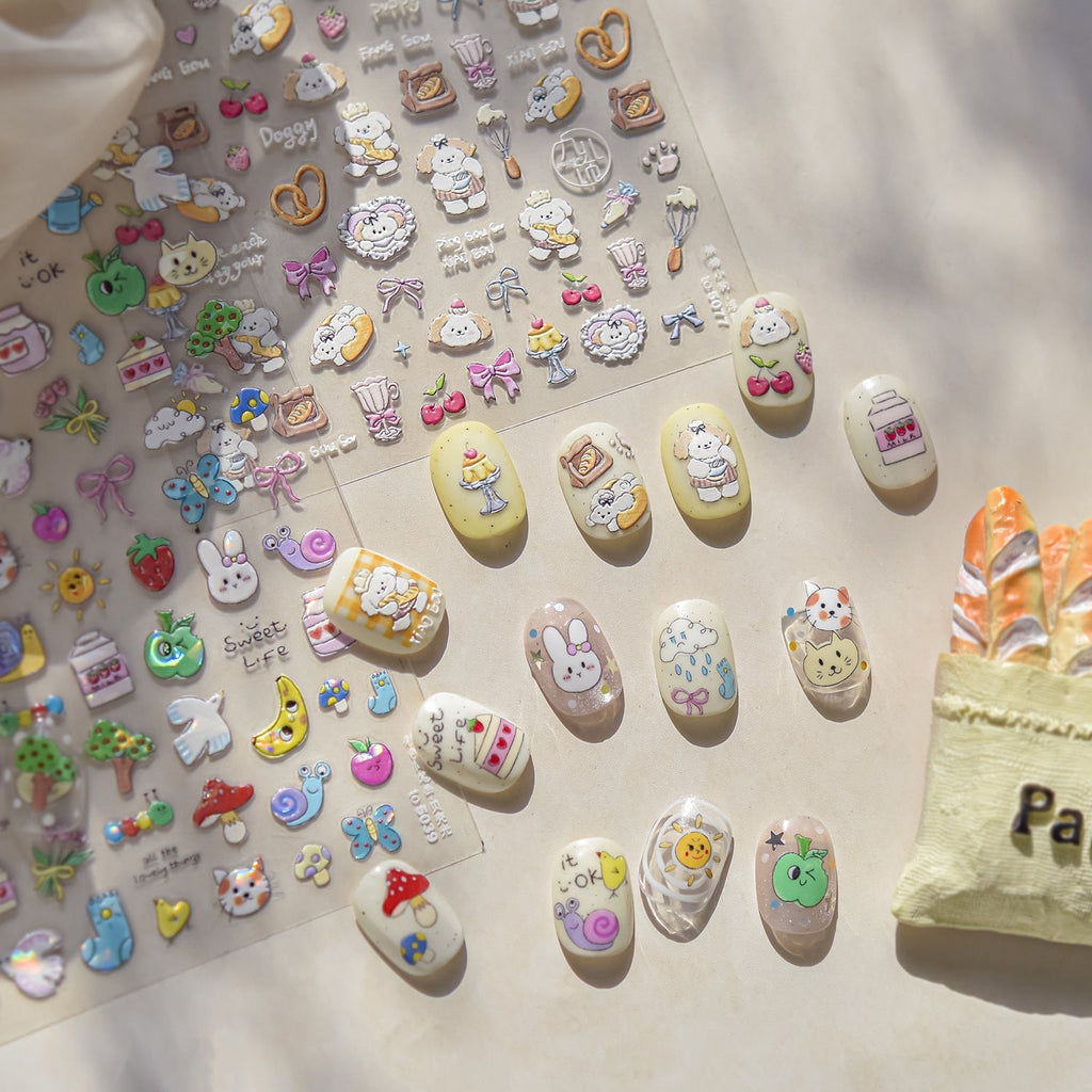 LuLuFun Studio Lovely Zoo Nail Deco Stickers – Ultra-Thin DIY Nail Art