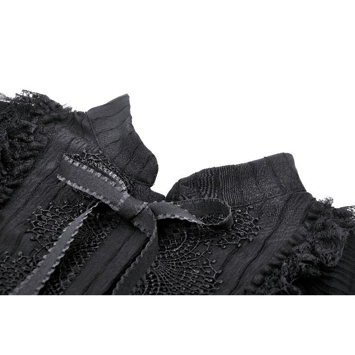 Dark in Love Diya Black Tiered Goth Dress – Sleeveless Lace Victorian