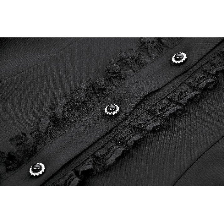 Dark in Love Lolita Bow-Trim Lace Dress | Gothic High-Low Evening Gown