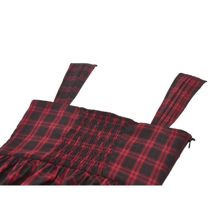 Dark in Love Morrigan Red Tartan Lace-Up Gothic Mini Dress