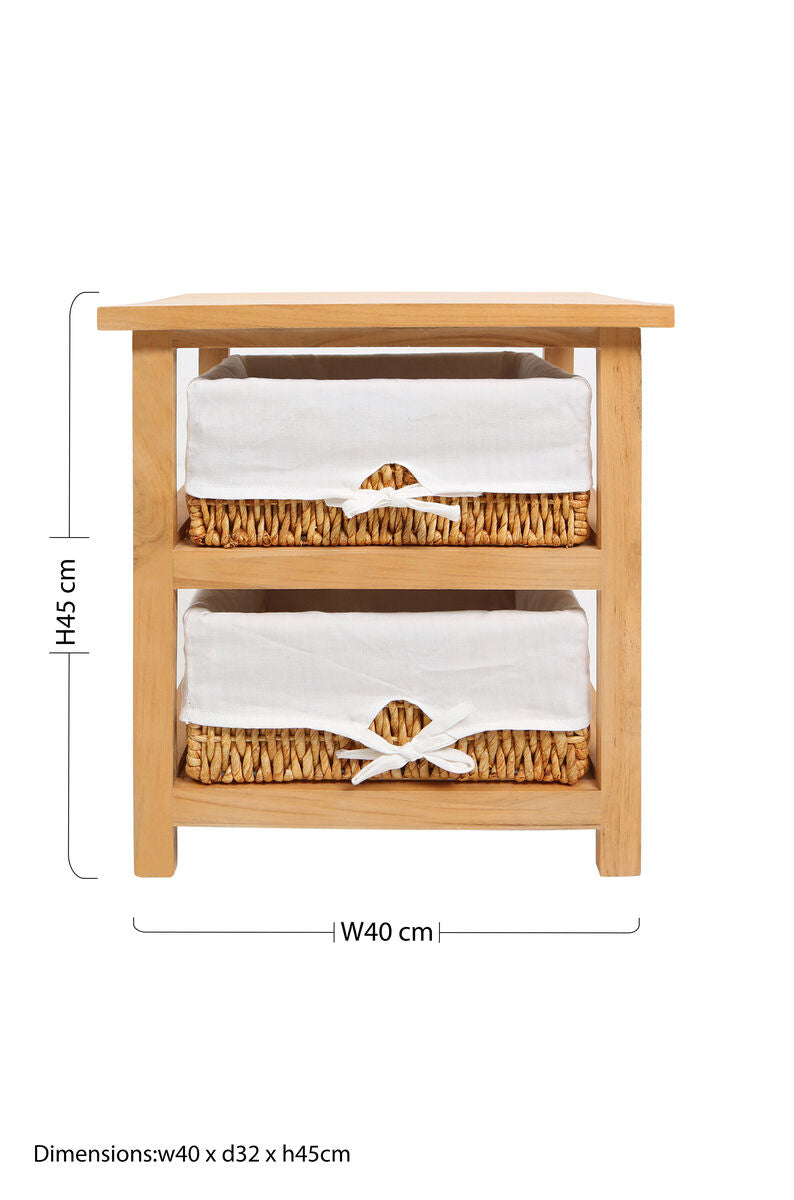 Orsina Honey 2 Maize Baskets Storage Unit – Woven Compact Organiser