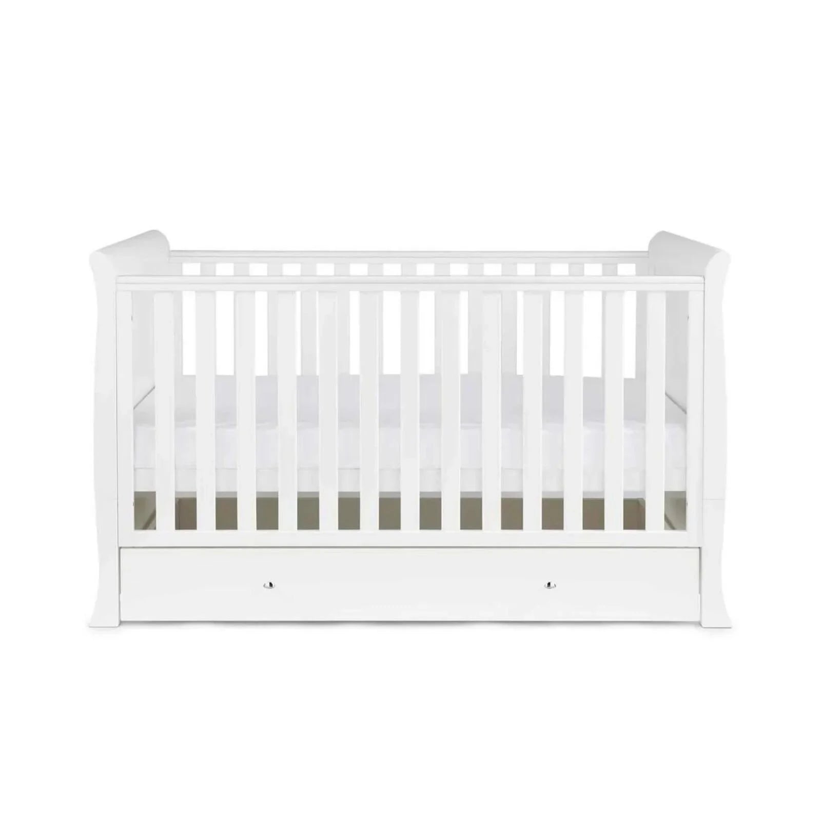 Ickle Bubba Snowdon Classic Cot Bed White - Premium Sprung Mattress