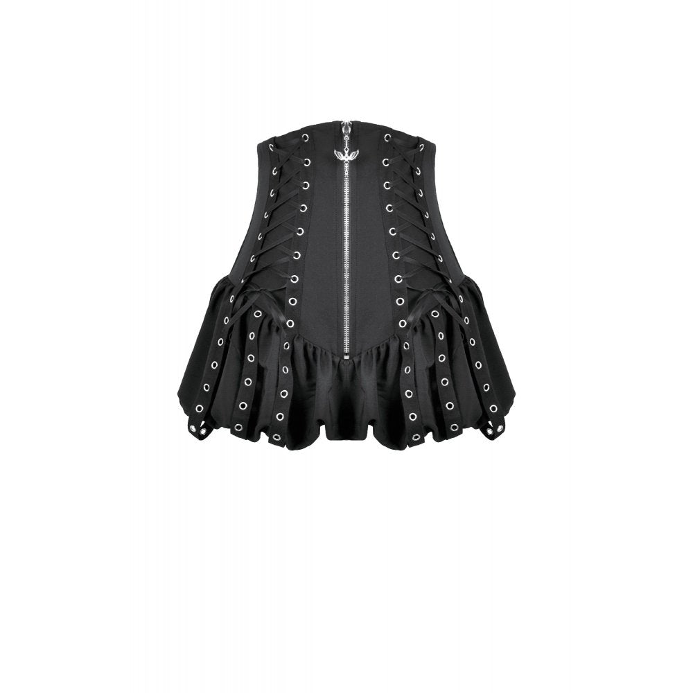 Dark in Love Brynja Gothic Eyelet Balloon Shorts – High Waist Punk