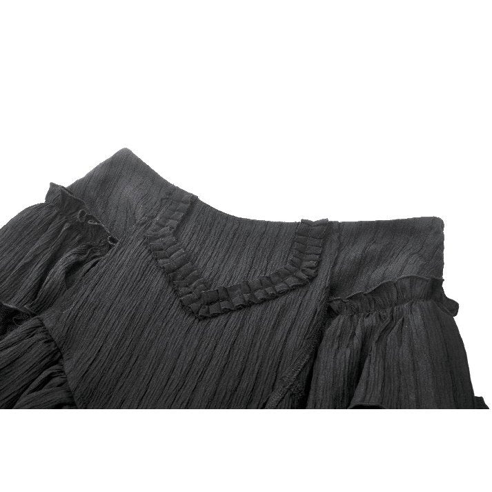 Dark in Love Cordelia Gothic High-Low Layered Skort - Black Lace