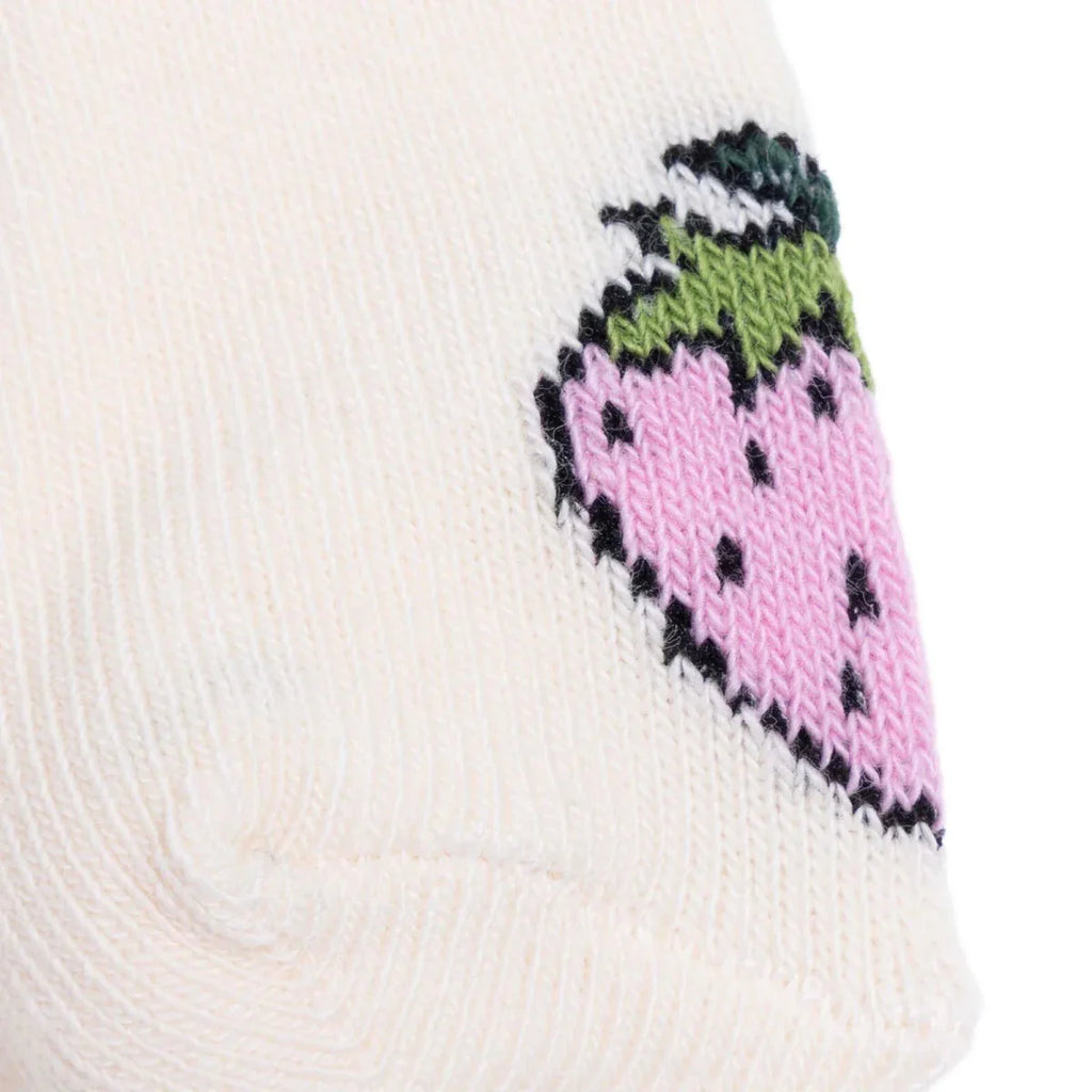 HelloBaby Girls Pack of 3 Ankle Socks Print Cotton Rich - Ecru