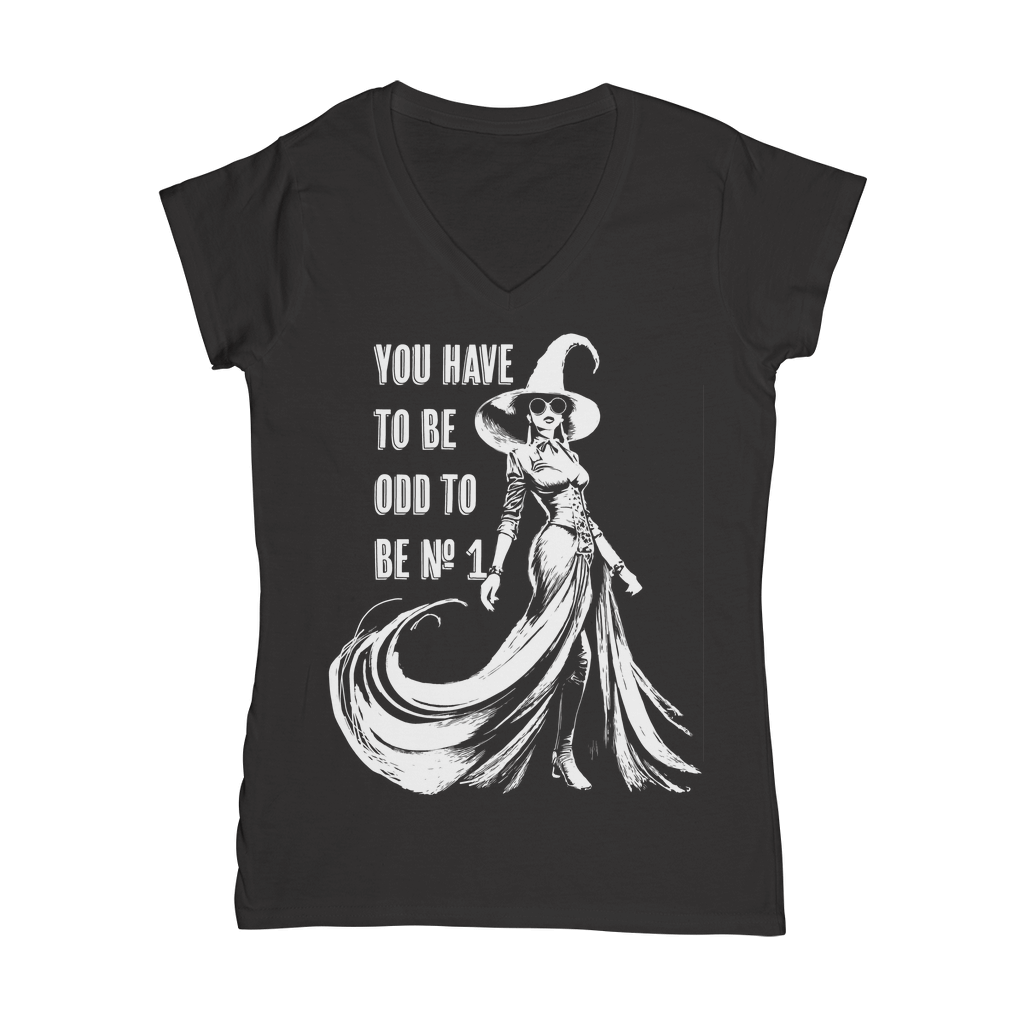 Gothic Attitude Odd No. 1 V-Neck T-Shirt | 100% Cotton Fitted Tee