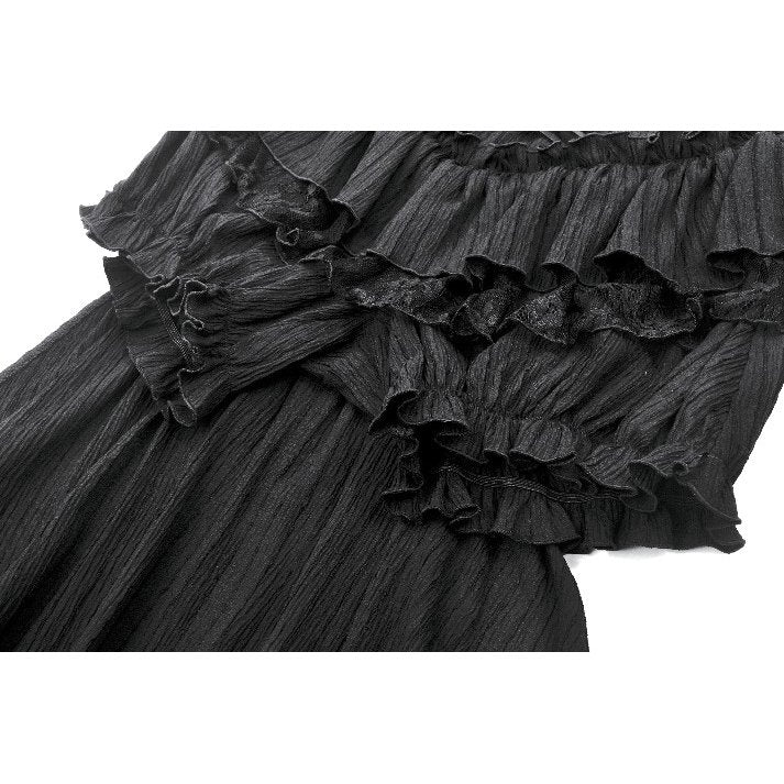 Dark in Love Cordelia Gothic High-Low Layered Skort - Black Lace