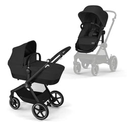 Cybex EOS Lux Silver 2-in-1 Pushchair - Moon Black