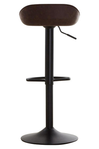 Orsina Dalston Set of 2 Mocha Leather-Effect Adjustable Bar Stools