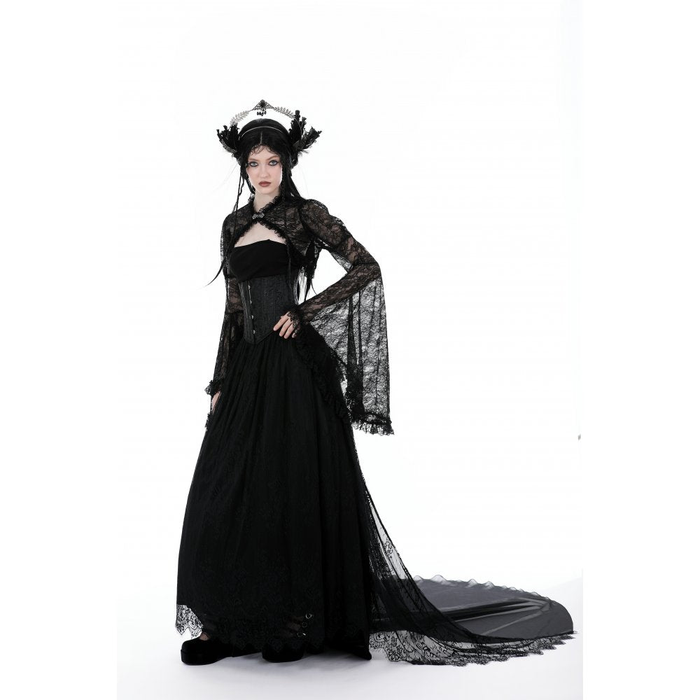 Dark in Love Belladonna Black Lace Bell Sleeve Goth Shrug Bolero