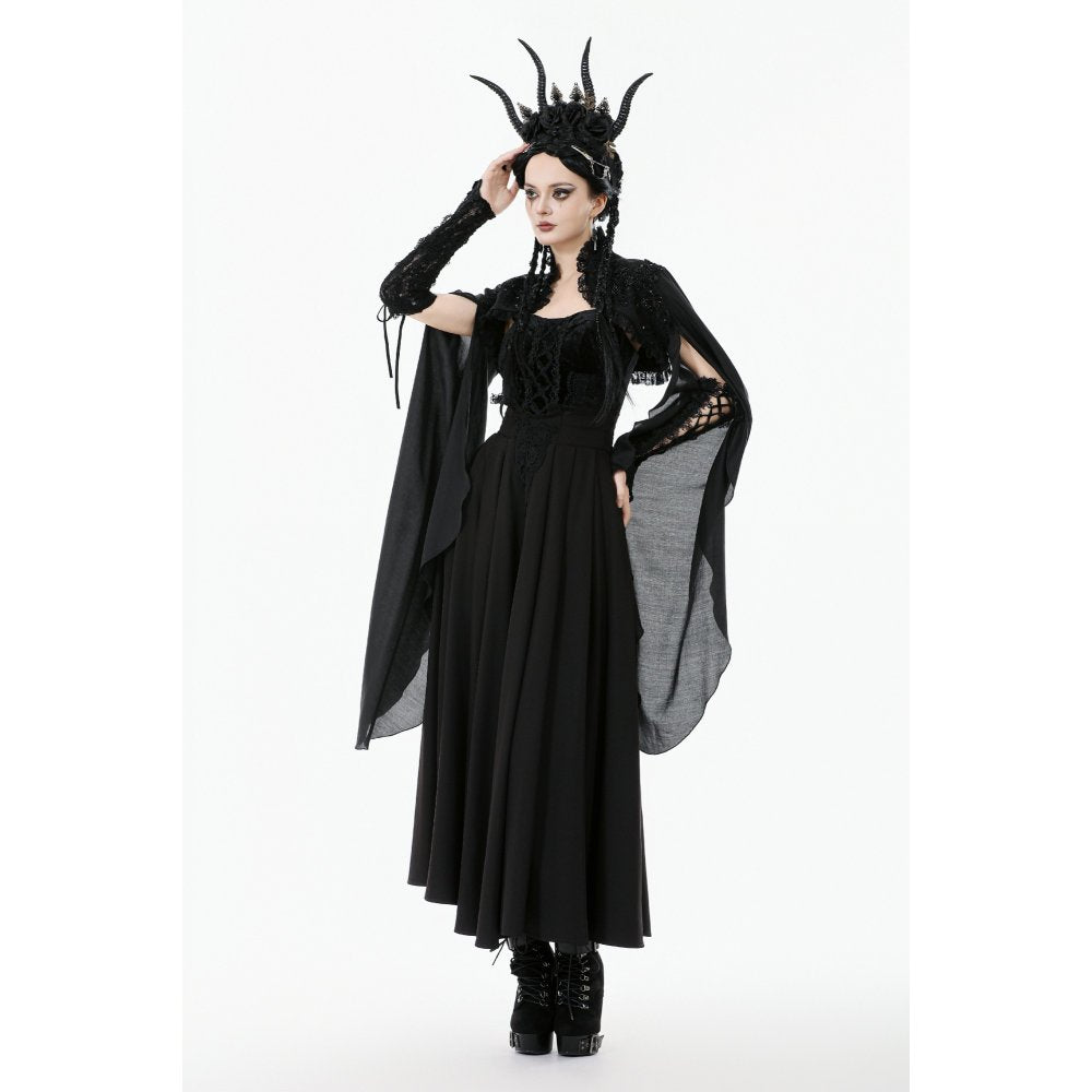 Dark in Love Erzsébet Gothic Lace Cape Shrug – Black Victorian Capelet