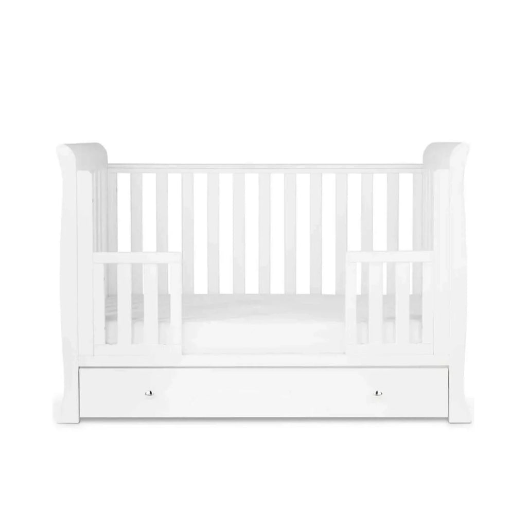 Ickle Bubba Snowdon 4 in 1 Mini 2 Piece Furniture Set White - Premium Sprung Mattress