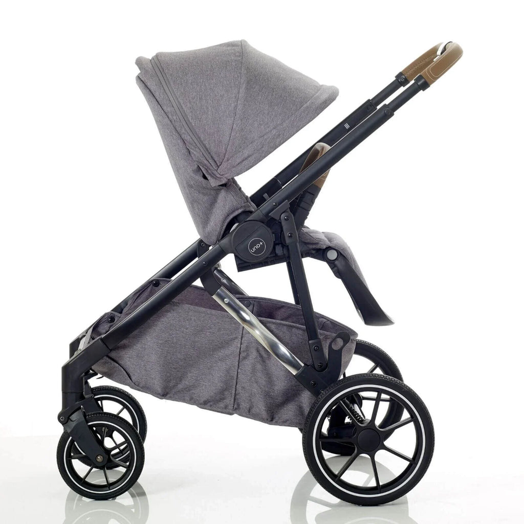 Mee-Go UNO Plus 3-in-1 with ISOFIX Base Travel System - Grey/Chrome