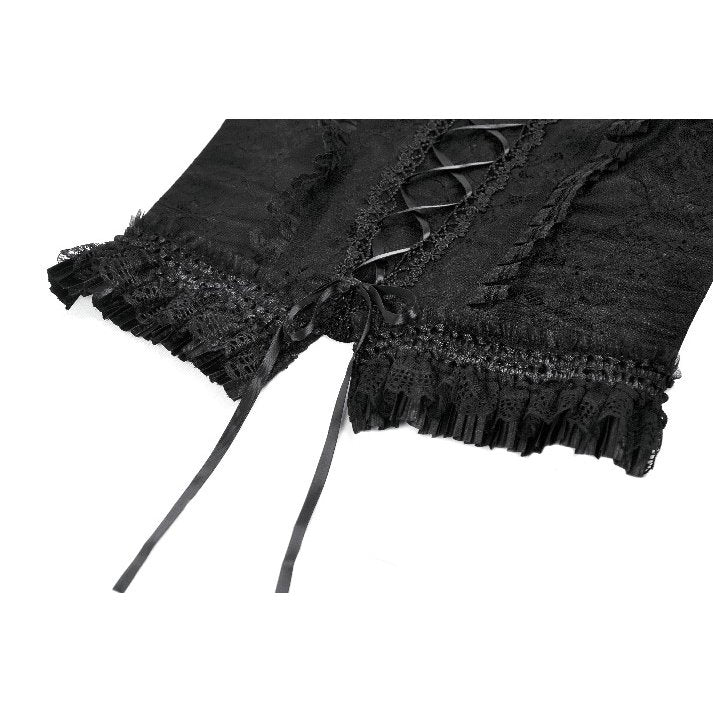Dark in Love Black Lace Court Lace-Up Camisole | Gothic Corset Top