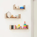 Tutti Bambini Modena Set of Three U-Shaped Wall Shelves  -  Oak