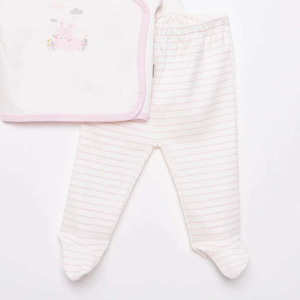 Bebbek Girls Vest Hat & Footed Bottom Set Peter Pan Collar - Ecru