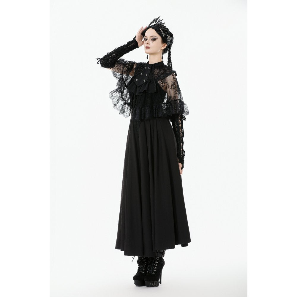 Dark in Love Bellatrix Lace Ruffle Capelet – Gothic Victorian Cape