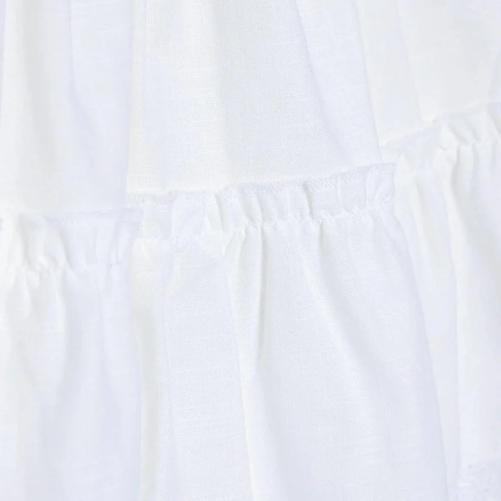 HelloBaby Girls Dress Buttoned Berry Belle Crew Neck Short Sleeve - Ecru