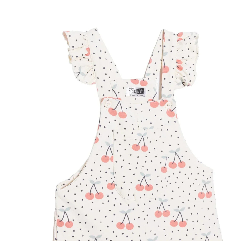 HelloBaby Dungaree-Tshirt - Ecru Printed