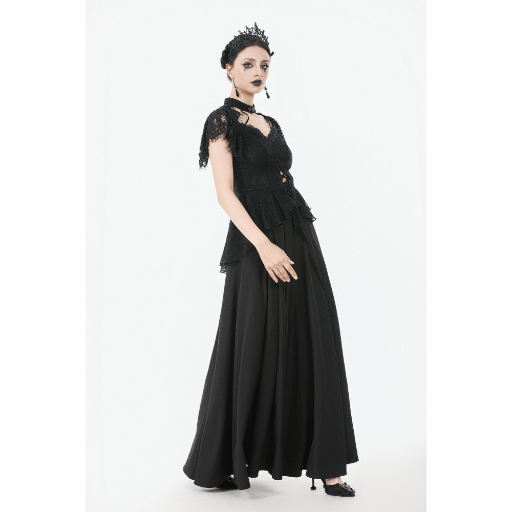 Dark in Love Ophelia Black Lace Corset Top – Victorian Goth Style