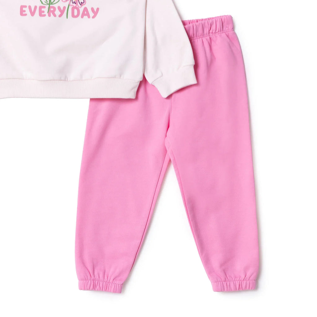HelloBaby Motto Girl Jogging Set - Light Pink