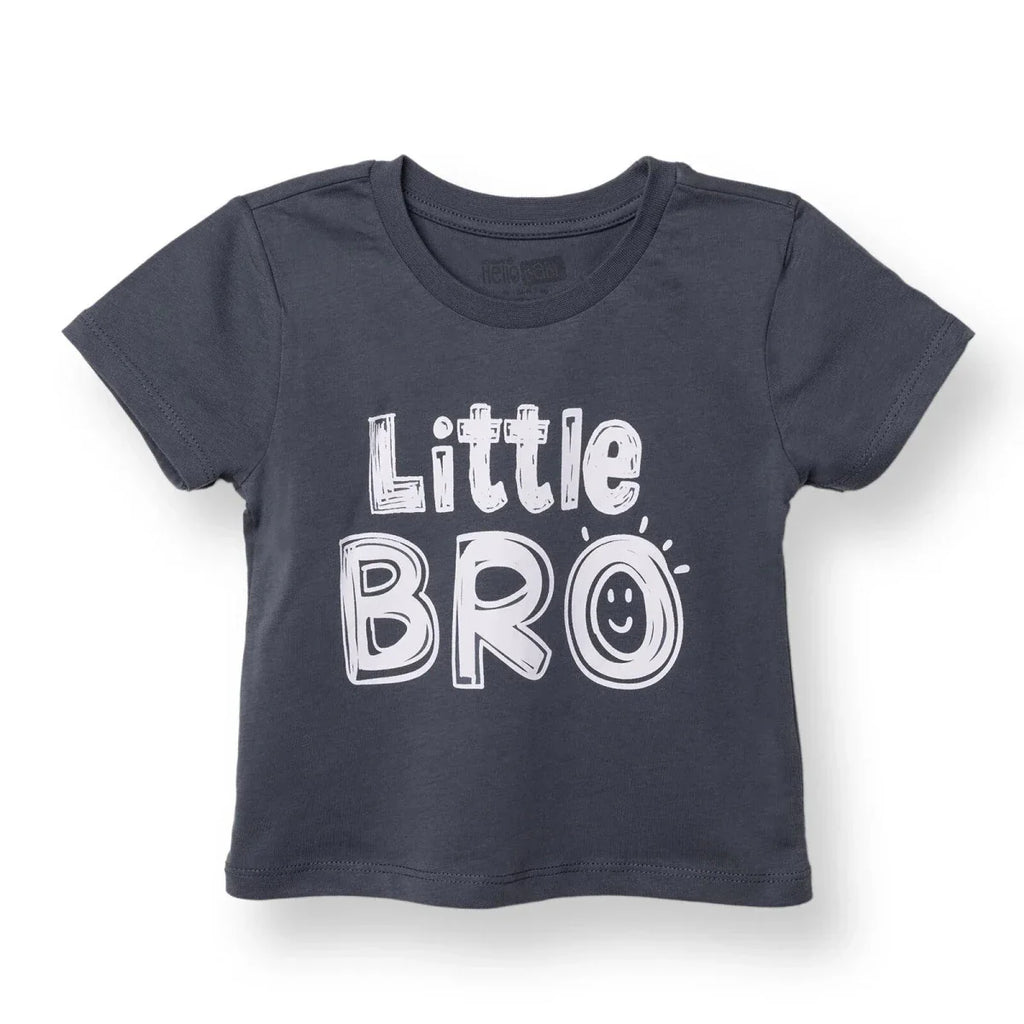 HelloBaby Boys T-shirt Slogan Print Crew Neck Short Sleeve - Charcoal
