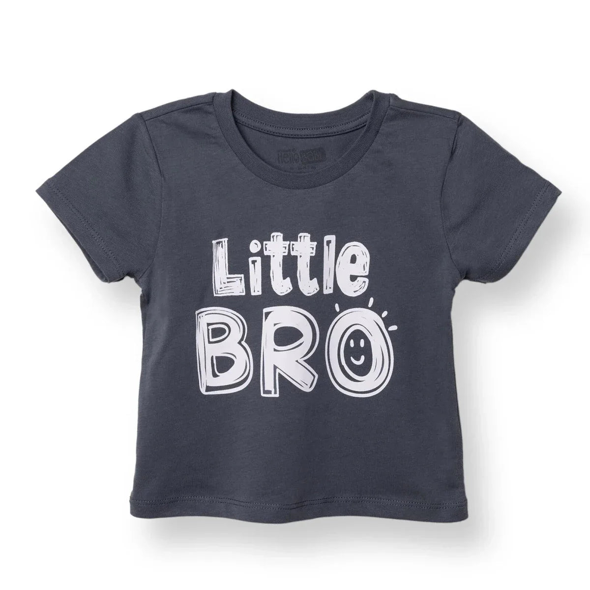 HelloBaby Boys T-shirt Slogan Print Crew Neck Short Sleeve - Charcoal