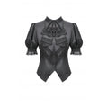 Dark in Love Viktoria Gothic Blouse – Black Lace Ruffle Victorian Top