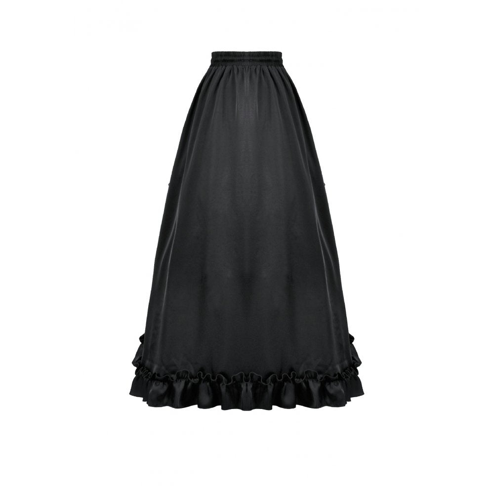 Dark in Love Gothic Victorian Crimson Lace Panel Maxi Skirt
